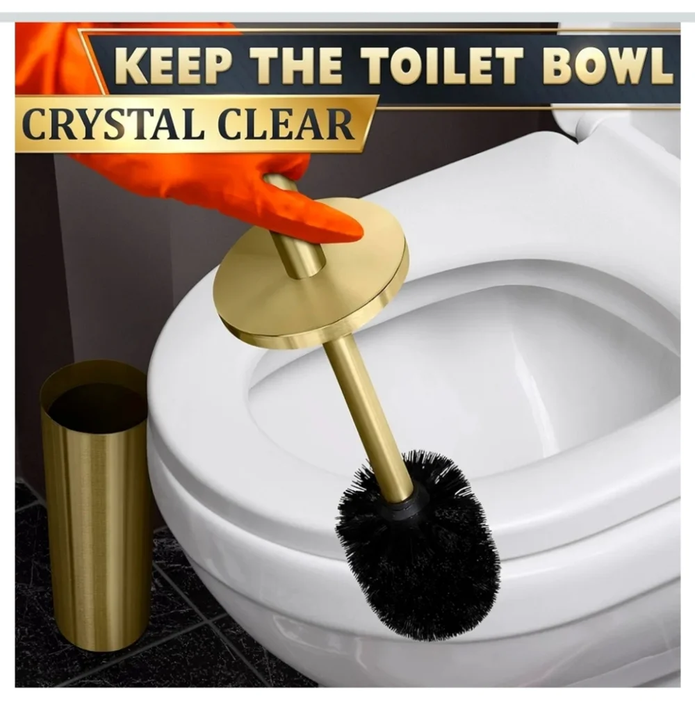 Gold Toilet Brush Set